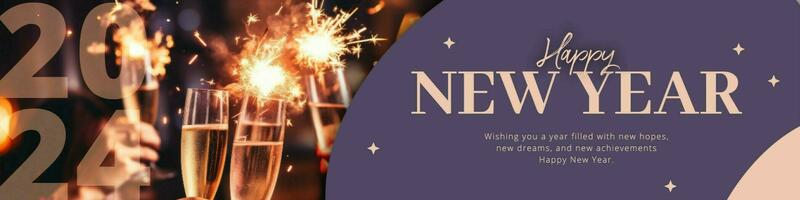Simple New Year Greeting Linkedin Banner