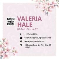 Pink Floral Business Card Square template