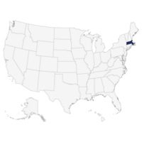 Massachusetts estado mapa. Estados Unidos mapa png