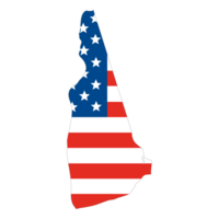 New Hampshire Map with USA flag. USA map png