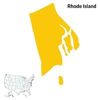 Map of  Rhode Island. USA map vector