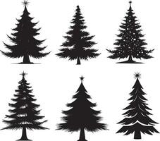 Christmas tree vector silhouette 2