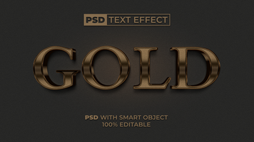 Gold Text Effect Style. Editable Text Effect. psd