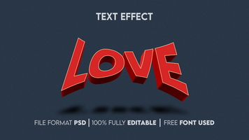 amor editable 3d texto efecto psd