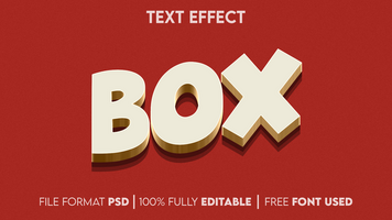 caja editable 3d texto efecto psd