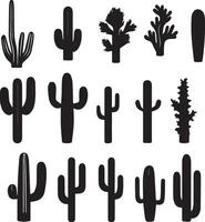 Different Type of Cactus vector silhouette illustration 5