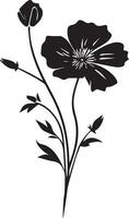 Flower vector silhouette illustration, black color silhouette