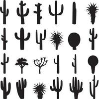 Different Type of Cactus vector silhouette illustration 6