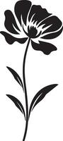 Flower vector silhouette illustration, black color silhouette