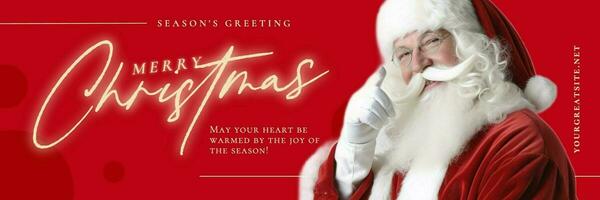 Simple Red Christmas Season GreetingTwitter Banner template