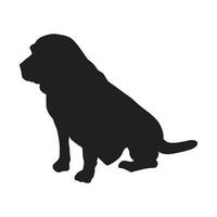 Vector, isolated black silhouette of a dog vector