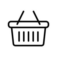 Shopping basket line icon - vector illustration