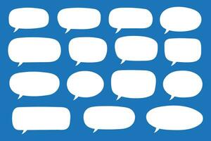 Set of hand drawn speech bubbles. Speak bubble text, cartoon chatting box, message box. Blank empty white speech bubbles. vector