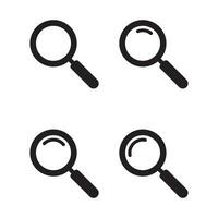 Magnifying glass icon, vector magnifier or loupe sign. Web search icon.