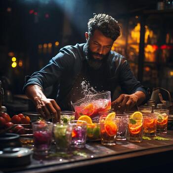 AI generated A photo of Autumn forest path Orange color tree red brown. Generative AI