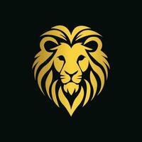 lion head vector logo design isolated on black background