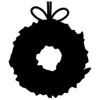 Black silhouette of an Advent wreath vector