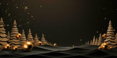 AI generated black Christmas ornament background photo