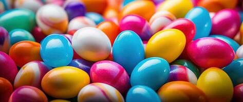 AI generated Colorful Easter eggs background photo