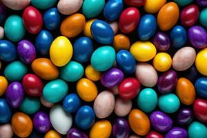 AI generated Colorful Easter eggs background photo