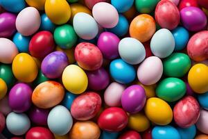 AI generated Colorful Easter eggs background photo