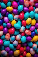 AI generated Colorful Easter eggs background photo