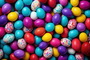 AI generated Colorful Easter eggs background photo