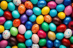 AI generated Colorful Easter eggs background photo