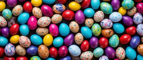 AI generated Colorful Easter eggs background photo