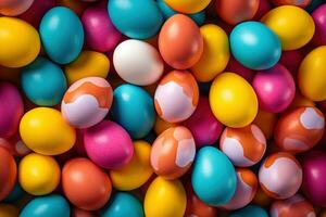 AI generated Easter eggs background photo