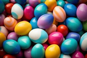 AI generated Colorful Easter eggs background photo