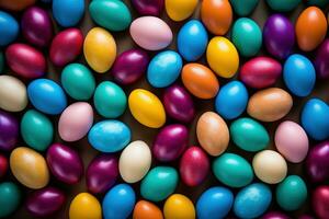 AI generated Colorful Easter eggs background photo