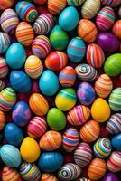 AI generated Colorful Easter eggs background photo