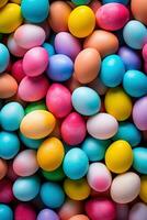 AI generated Colorful Easter eggs background photo