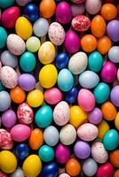 AI generated Colorful Easter eggs background photo