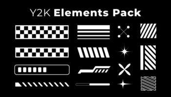 Y2K asset Element Pack. as a complementary material in the use of poster designs, clothing, other decorations. vector