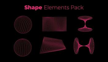 Shapes, Lines and Globe elements pack. Available in various corner shapes. vector