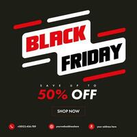 Vector black friday offer sales banner for social media marketing