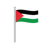 Flag of Palestine on flagpole isolated png