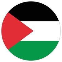 Flag of Palestine. Palestine flag in round circle  desing shape vector