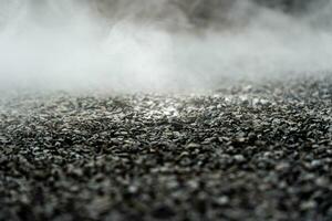 gravel texture floor with mist or fog. Light, dark and gray abstract gravel texture for display products photo