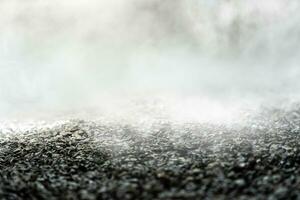 gravel texture floor with mist or fog. Light, dark and gray abstract gravel texture for display products photo