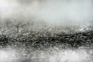 gravel texture floor with mist or fog. Light, dark and gray abstract gravel texture for display products photo