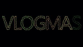 vlogmas animated christmas themed  typeface intro, overlay or background text ,for your vlogmas videos with alpha channel