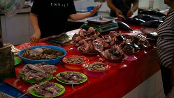 fresh seafood on the fish market photo