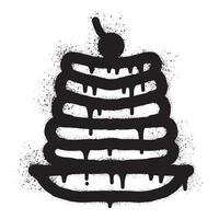 Pancake graffiti with black spray paint vector