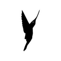 Flying Hummingbird Silhouette, can use Art Illustration, Website, Logo Gram, Pictogram or Graphic Design Element. Vector Illustration