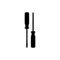 Plus or Positive and Minus or Negative Screwdriver Silhouette, Flat Style, can use for Art Illustration, Logo Gram, Pictogram, Website, Apps, or Graphic Design Element. Vector Illustration