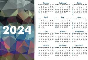 Simple calendar for 2024 year. vector