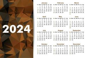 Simple calendar for 2024 year. vector